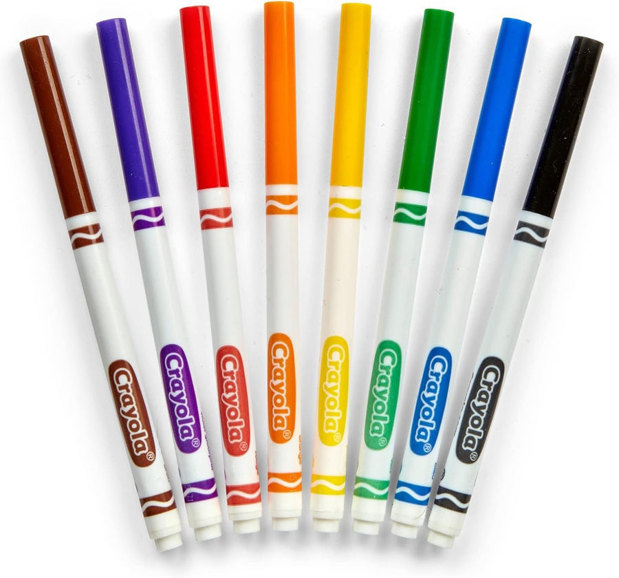 Crayola Original Marker Set, Fine Tip, Assorted Classic Colors, Set of 8, Model:58-7709