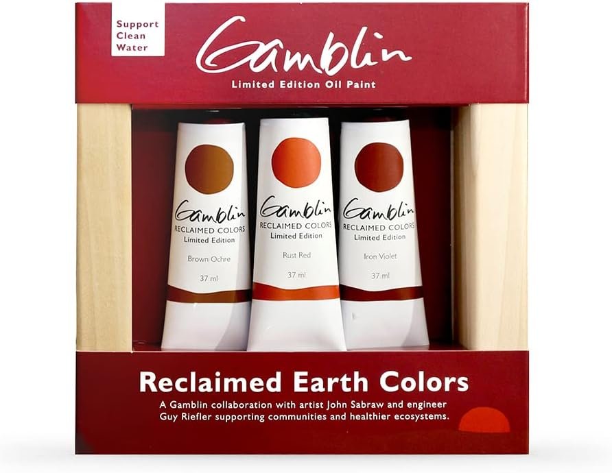 Gamblin Reclaimed Earth Set, Limited Edition Paints Made from pigments Reclaimed from Waters Tainted by Iron Released from Mines (101113)