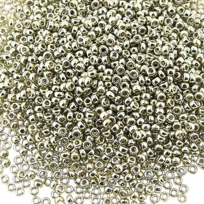 Round Rocaille's Seed Beads Size 15/0 8.2g Duracoat Galvanized Silver 15-4201