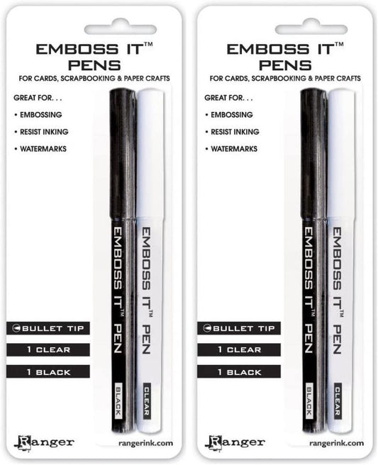 2-Pack - Ranger EMP20653 Inkssentials Embossing Pens, 2/Pack, Black And Clear