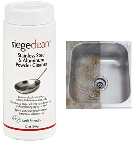 Siege Clean Stainless Steel Aluminum Powder Cleaner Polish Sink Shine Pan 12Oz
