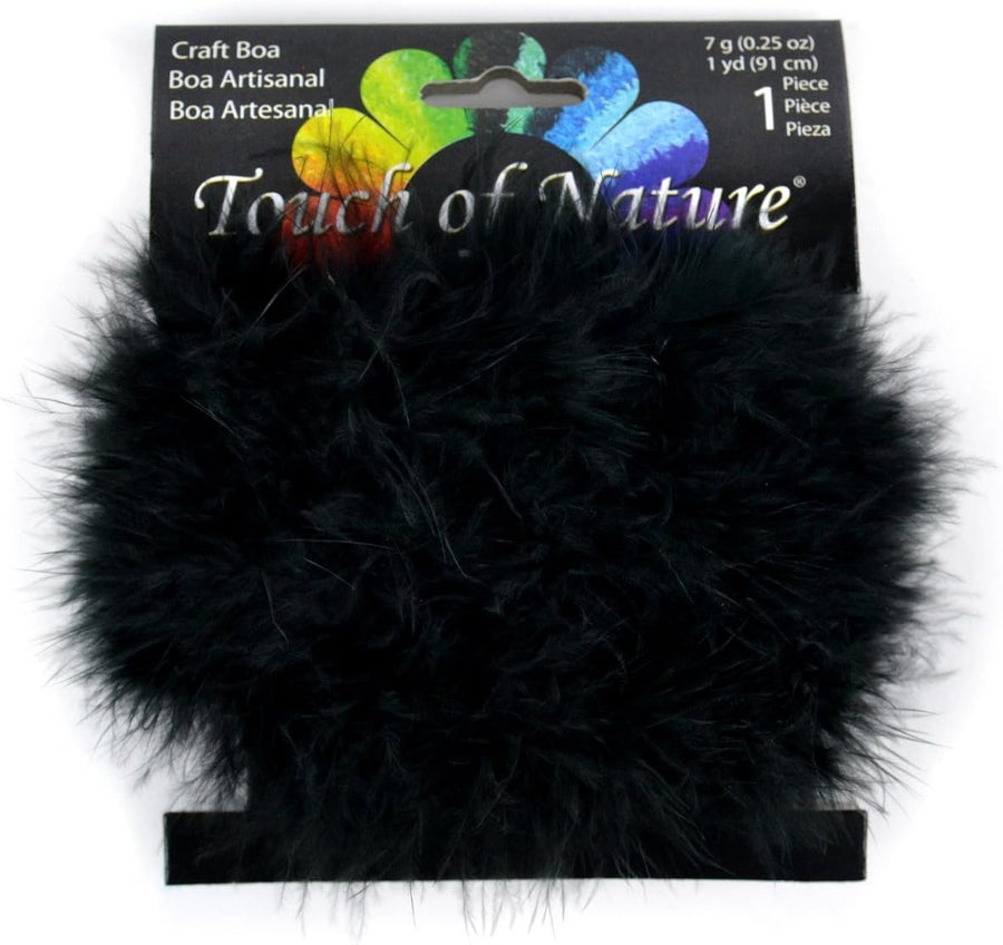 Touch of Nature 1-Piece Feather Marabou Craft Boa for Arts and Crafts, 1-Yard, Black