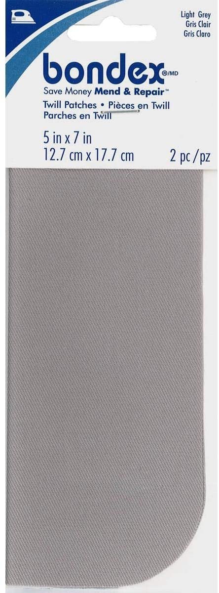 Bondex Iron-On Patches 5x7" 2/Pkg.-Light Grey