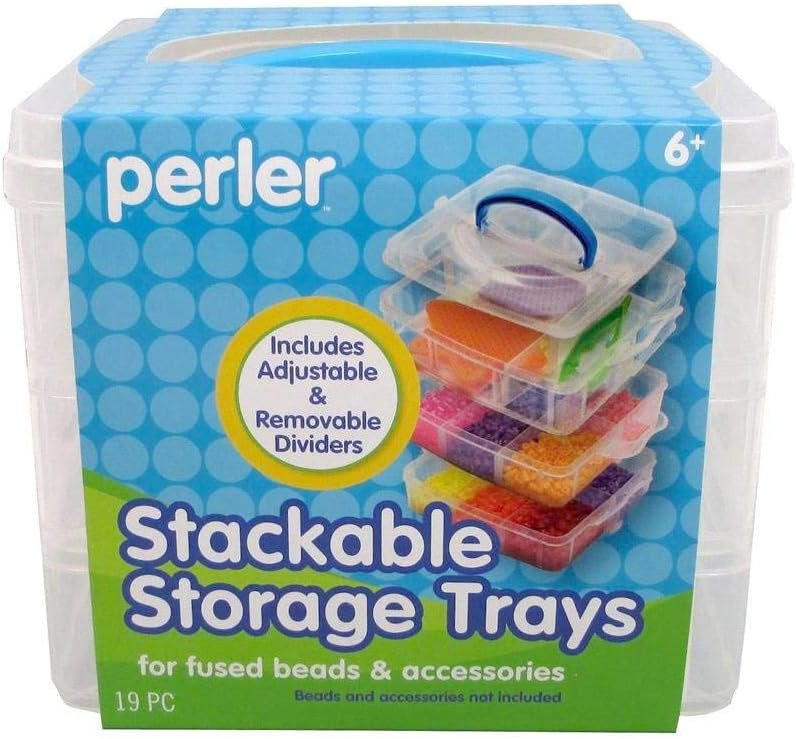 Perler Bead Large Organizer Stackable Storage Container Bead Trays, 3pc.