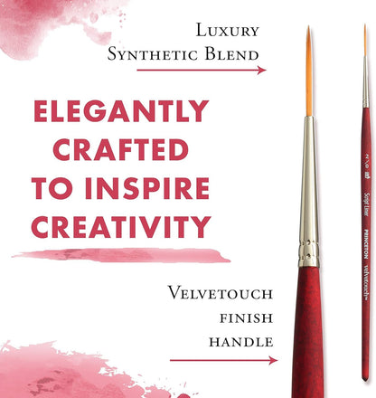 Princeton Velvetouch, Series 3950, Paint Brush for Acrylic, Oil and Watercolor, Script Liner, 2/0
