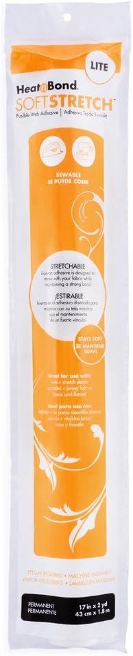 HeatnBond SoftStretch Lite Iron-On Adhesive Adhesive, 17 Inches x 2 Yards