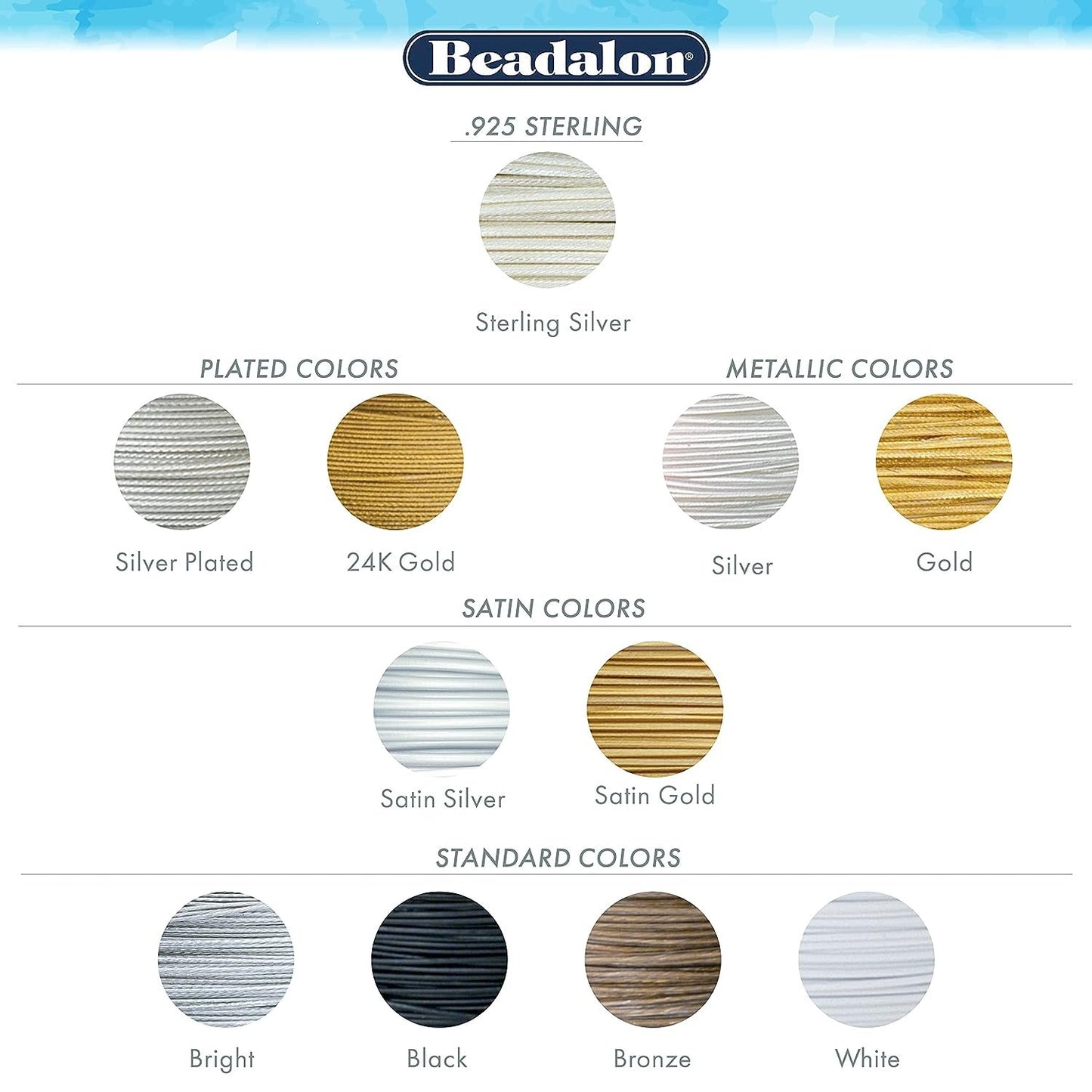 Beadalon 49 Strand Stainless Steel Bead Stringing Wire.018 in / 0.46 mm, Bright, 30 ft / 9.2 m