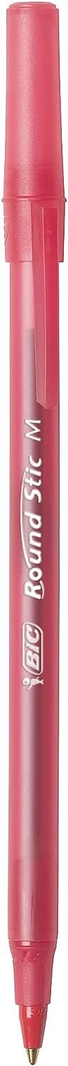 BIC Round Stic Xtra Life Ballpoint Pen, Medium Point (1.0mm), Red, 10-Count