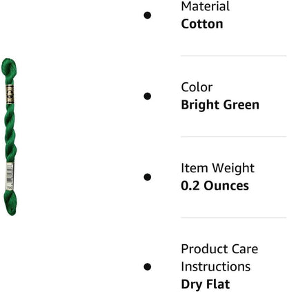 DMC 115 5-700 Pearl Cotton Thread, Bright Green, Size 5