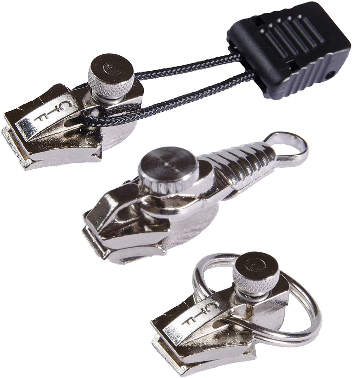 FixnZip 3 Pack Nickel Instant Zipper Replacement, Combo Pack (S,M,L)