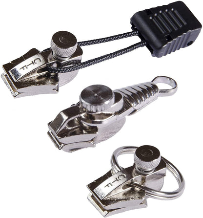 FixnZip 3 Pack Nickel Instant Zipper Replacement, Combo Pack (S,M,L)