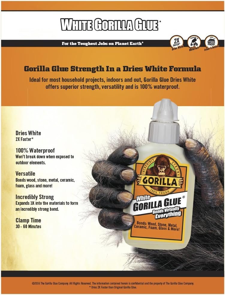 Gorilla White Glue Pen, Waterproof.75 Ounce Precision Tip Bottle, White