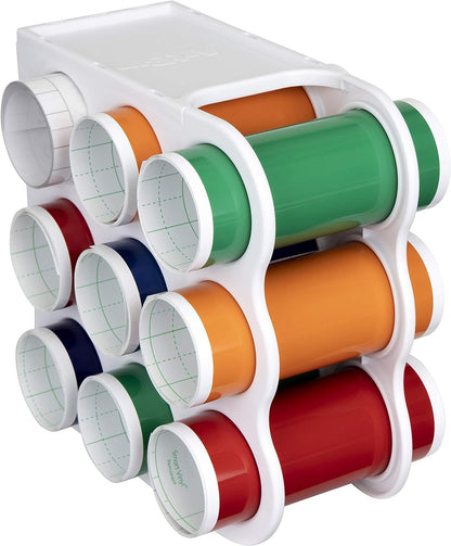 ArtBin 6866AG Mini Vinyl Storage Rack, Organizer up to 9 (5.5") Vinyl Rolls, White, 1 Rack