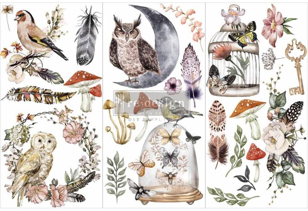 Prima Marketing Re-Design Decor Transfers 6"X12" 3/Sheets-Forest -RE657161