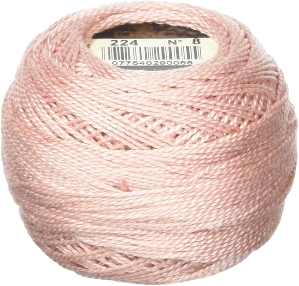 DMC 116 8-224 Pearl Cotton Thread Balls, Very Light Shell Pink, Size 8