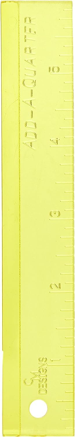 CM DESIGNS Add-A-Quarter 6 Inch Yellow Ruler, 6"