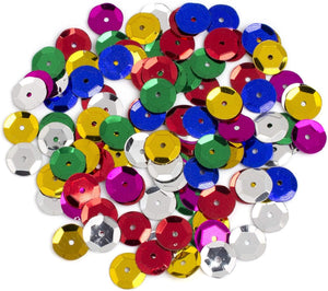 Cousin DIY Multicolored Rainbow 10mm Cupped Sequins, 120pc
