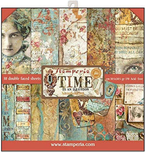 Stamperia Double-Sided Paper Pad 12"x12" 10/pkg-time is an Illusion, 10