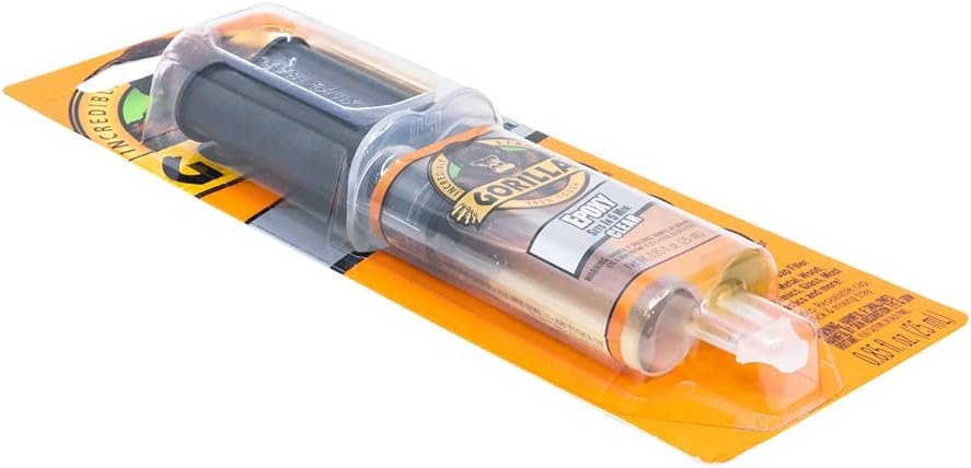 Gorilla 2 Part Epoxy, 5 Minute Set, .85 Ounce Syringe, Clear, (Pack of 1)