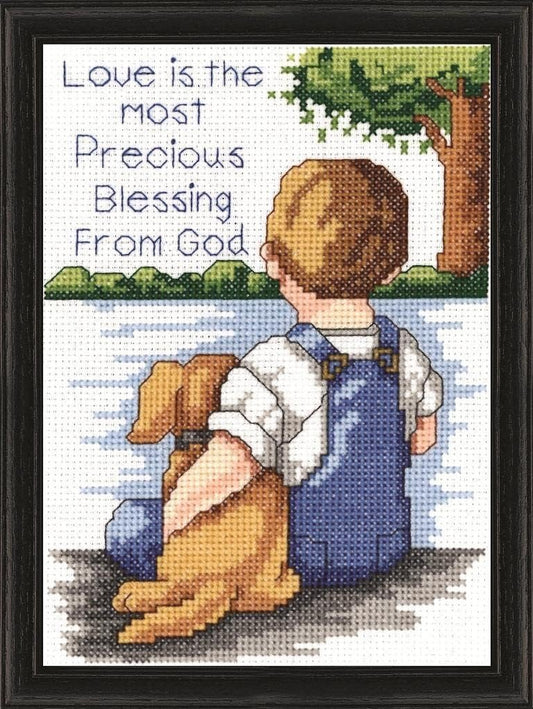 Janlynn 21-1745 Precious Blessing 5 by 7-Inch Counted Cross Stitch Kit, Mini