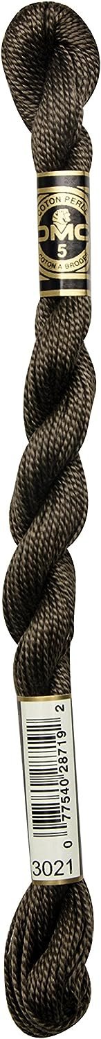 DMC 115 5-3021 Pearl Cotton Thread, Very Dark Brown Grey, Size 5