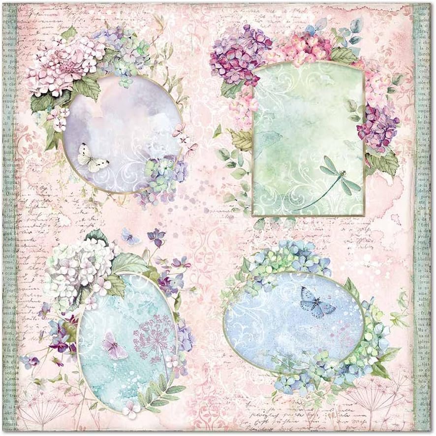 STAMPERIA INTL, KFT (3PL) Paper PAD 12X12 10PK, Hortensia, 10 Designs/1 Each
