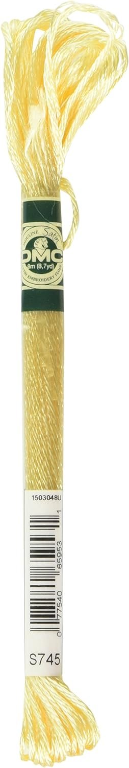 DMC 1008F-S745 Shiny Radiant Satin Floss, Light Yellow, 8.7-Yard