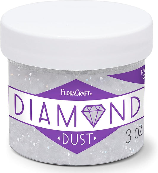 FloraCraft Diamond Dust Glitter 3 Ounce Clear Glass