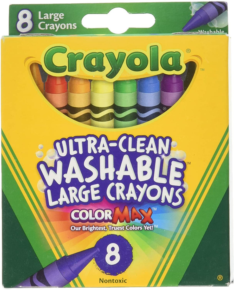 Crayola 8 Count Ultra Clean Washable Large Crayons Color Max (Pack of 3)