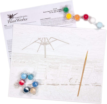 Dimensions Beach Chair Trio Paint by Numbers for Adults, 14'' W x 11'' L