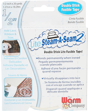 Warm Company Steam-A-Seam Warm Company Lite Steam-A-Seam 2 Double Stick Fusible Web: 1/2x20 Yds