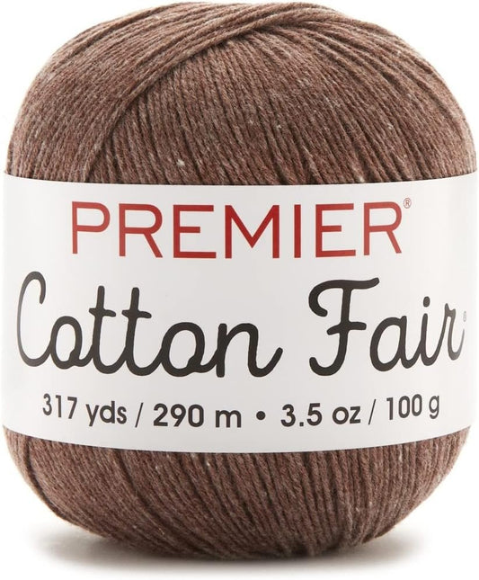 Premier Yarns Cotton Fair Solid Yarn, Cocoa
