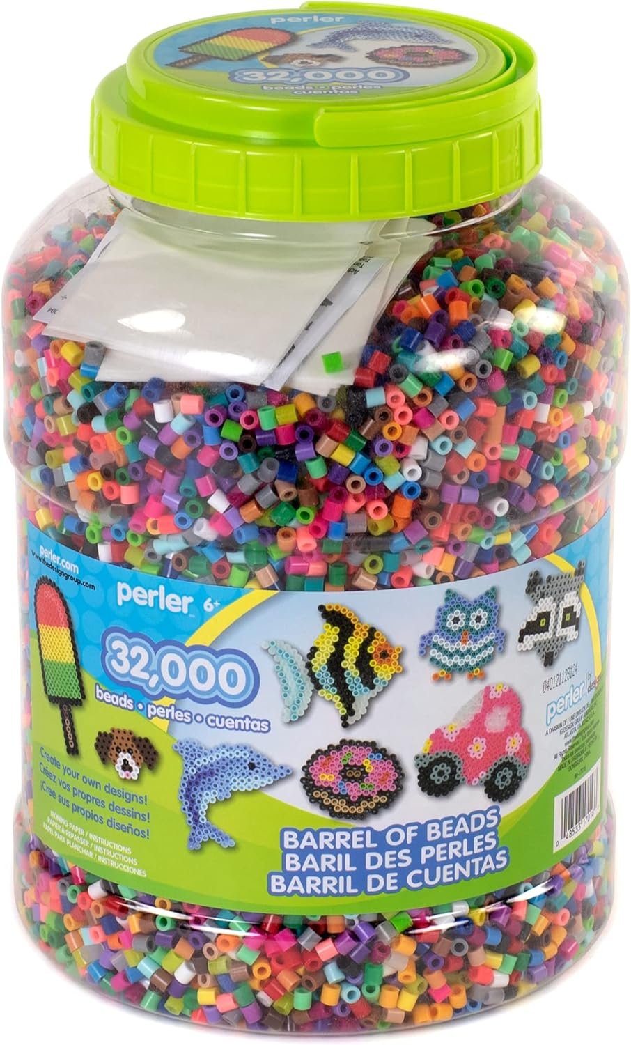 Perler Fuse Bead Craft Kit with Ironing Paper, Storage Container, and Instructions, Multicolor 32002 Piece