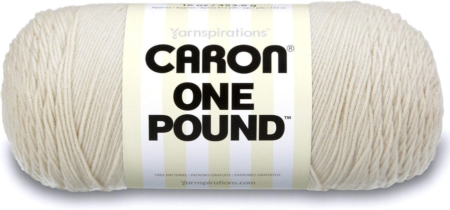 Caron One Pound Solids Yarn, 16oz, Gauge 4 Medium, 100% Acrylic - OffWhite- For Crochet, Knitting & Crafting ( 1 Piece )