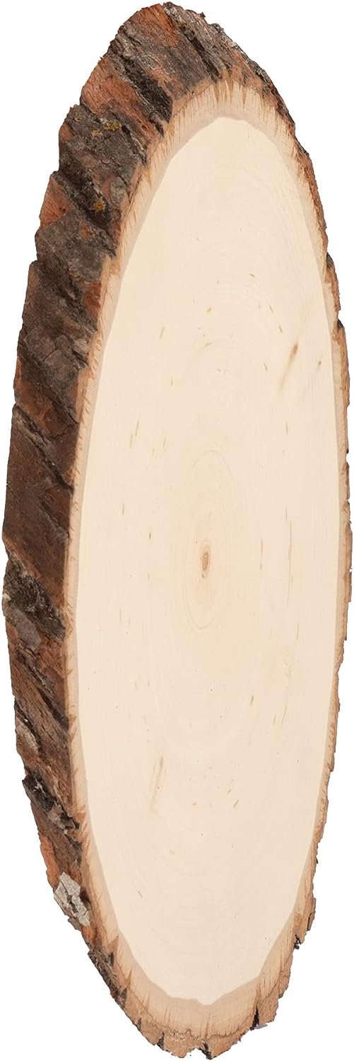 Walnut Hollow Basswood Round Small with Live Edge Wood - for Wood Burning, Home Décor, and Rustic Weddings