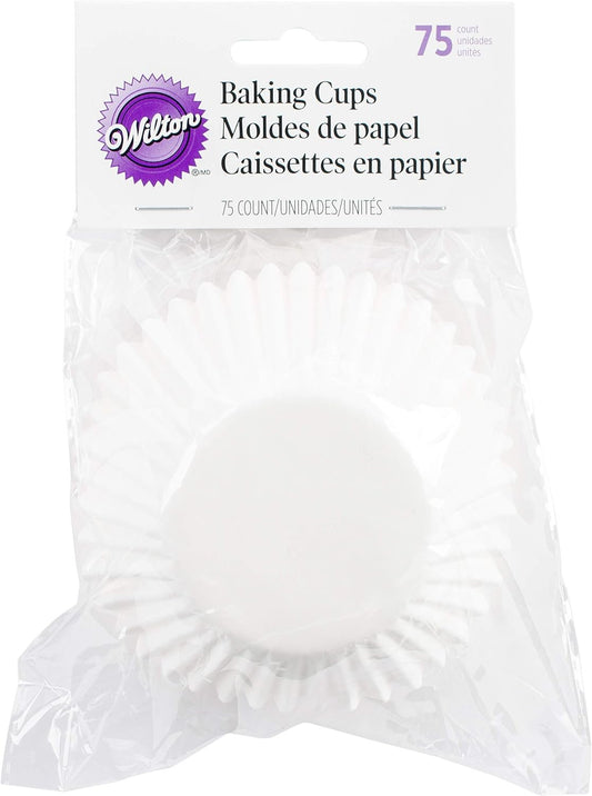 WILTON PRODUCTS Jumbo Baking Cups-White 75/Pkg