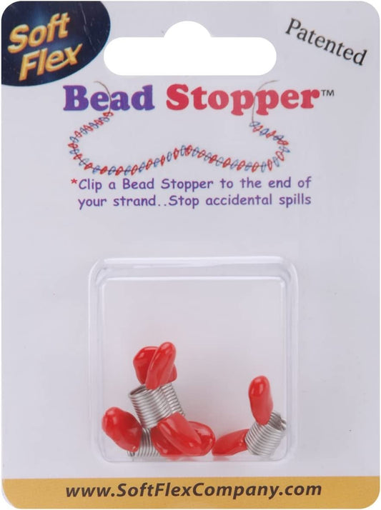 Mini Bead Stoppers 4/Pkg-Plastic Topped Metal