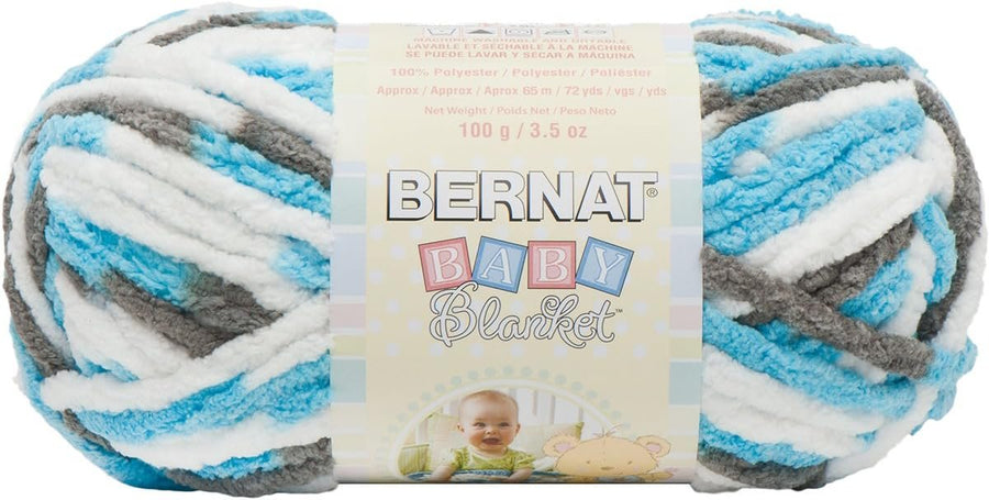 Bernat Baby Blanket Yarn, 3.5 oz, Gauge 6 Super Bulky, Sail Away