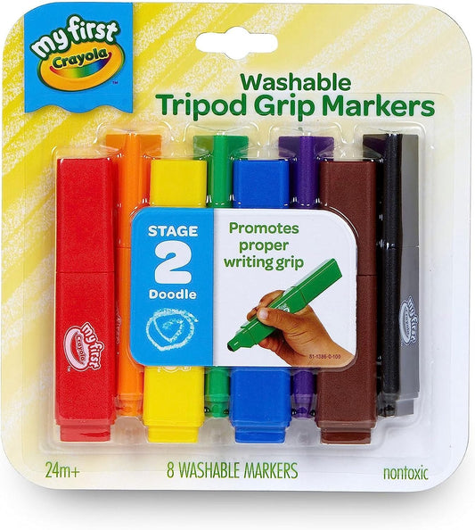 Crayola My First, Tripod Washable Markers for Toddlers, 8ct