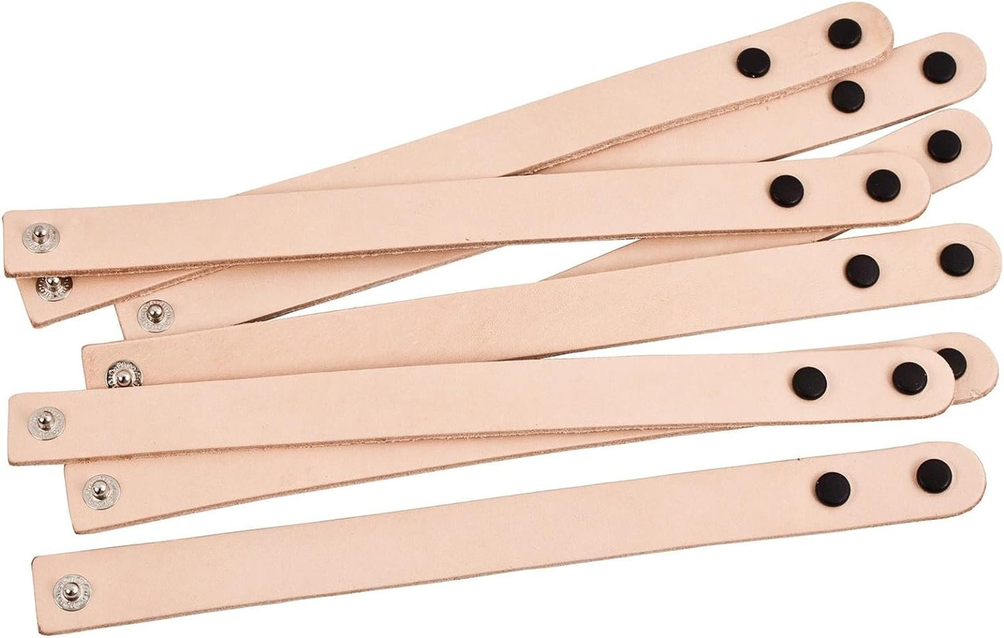 Realeather, Natural Narrow Leather Wristbands, 8-Pack, 8 Count