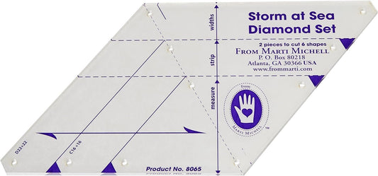 Marti Michell , 8065 ,Diamond Template Set, Storm at Sea, 2 Pieces Per Pack