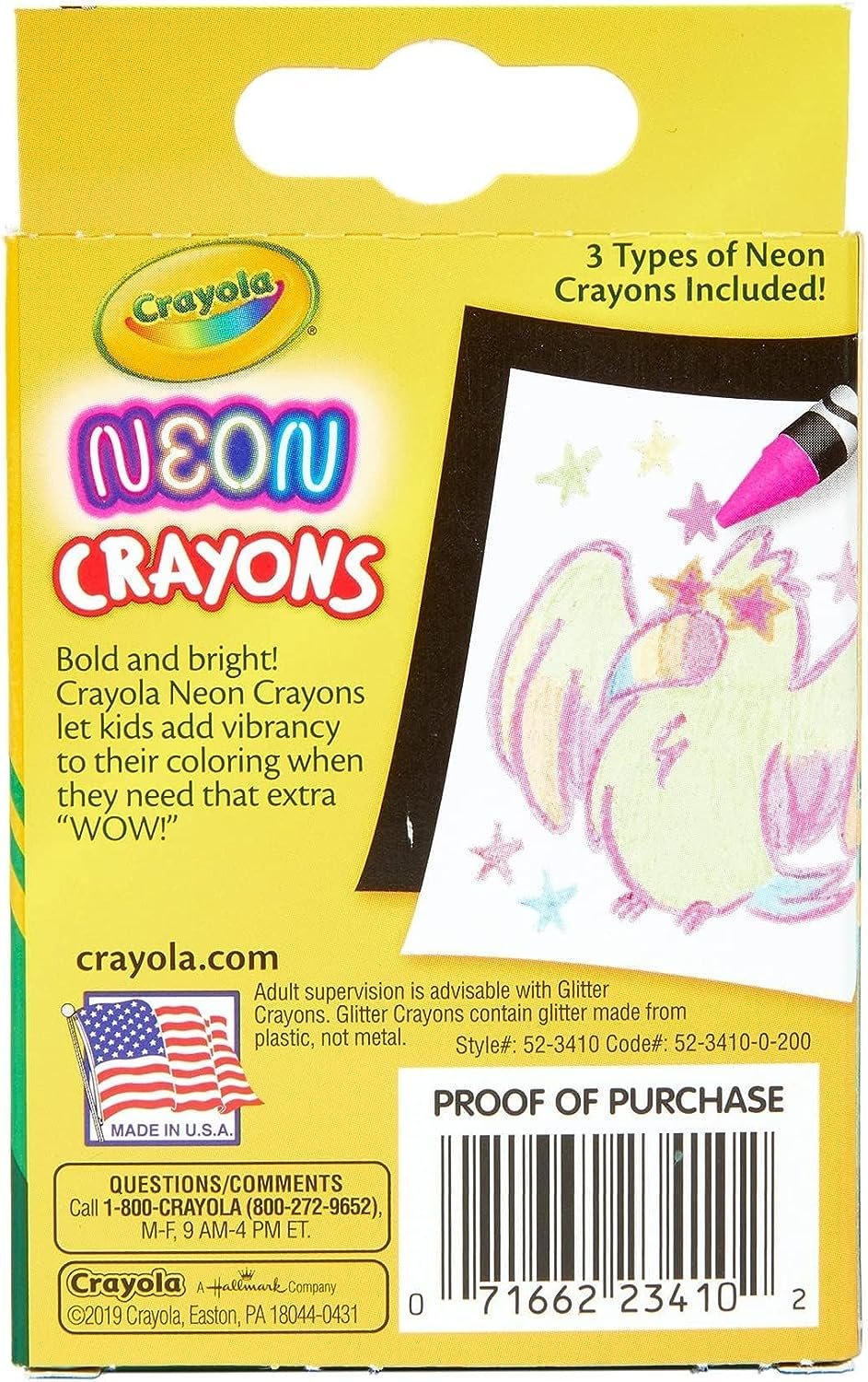 Crayola Neon Crayons, Back To School Supplies, 24 Count