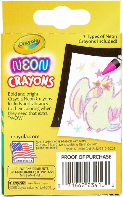 Crayola Neon Crayons, Back To School Supplies, 24 Count