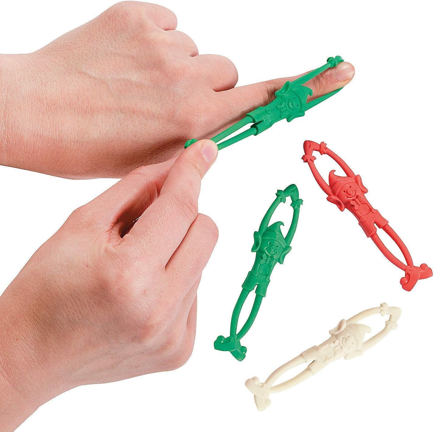 Stretchy Flying Christmas Elves (1 dz) Holiday Stocking Stuffers, Individually Packaged, Approx. 3.5"