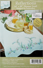 Tobin Stamped Dresser Scarf, Reflections, 14" x 39" Embroidery Kit, White