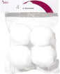 Cousin DIY White 3 inch Poms, 4 Pack