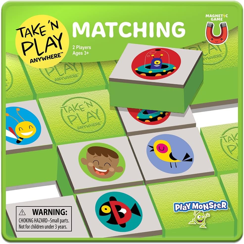 PlayMonster Take 'N Play Anywhere — Checkers — Magnetic Travel Game — Fun on The Go! — for Ages 4+