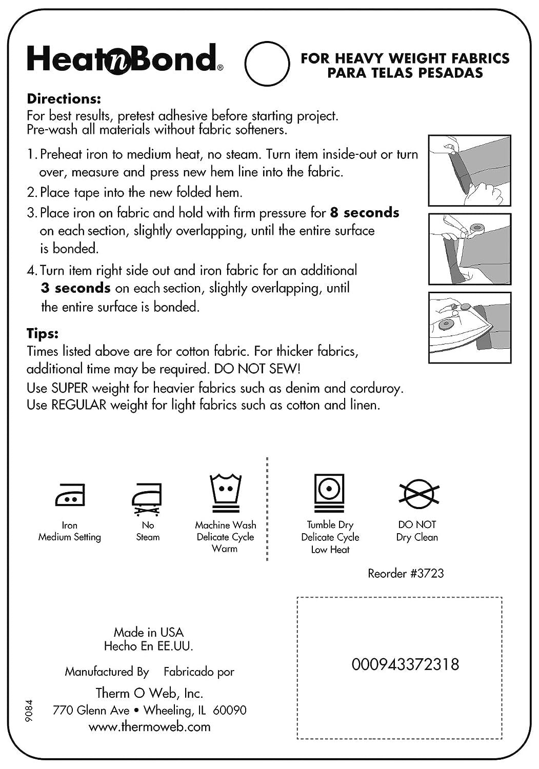 HeatnBond Hem Iron-On Adhesive, Regular Weight, White