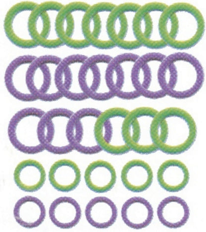 Clover Soft Stitch Ring Markers, Multicoloured, 5" Height, 2.6" Length, 0.2" Width