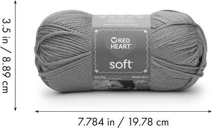 Red Heart Soft Off White Yarn - 3 Pack of 141g/5oz - Acrylic - 4 Medium (Worsted) - 256 Yards - Knitting/Crochet